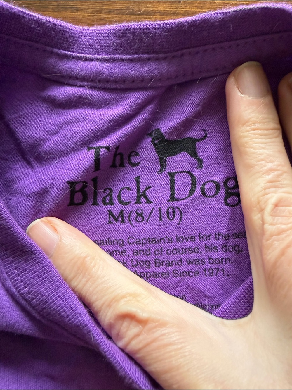 The Black Dog Purple Tee with Black Dog Silhouette - Picture 2 of 3
